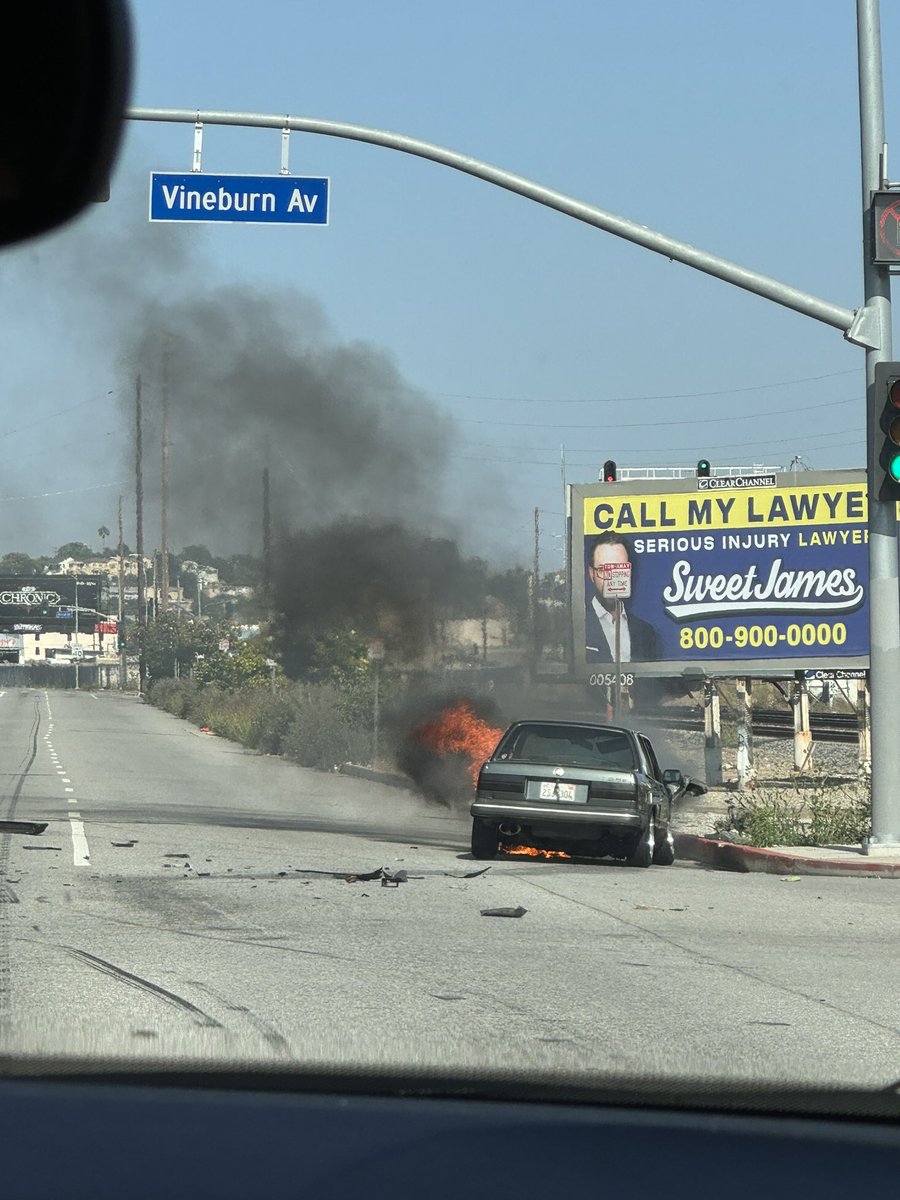 Saw a burning car today on a street named Vineburn. Amazing.