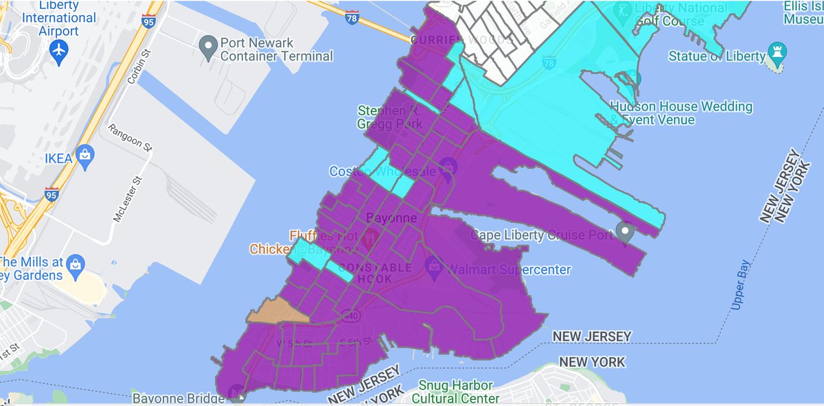 Not too much I can add to all that has been written about CD-8 turnout and margins in the past few days, but one thing that just stood out to me is #Bayonne was defintely closer than expected. 

The margins were approximately 51-38-11 for Menendez, Bhalla, and Jasey respectively.