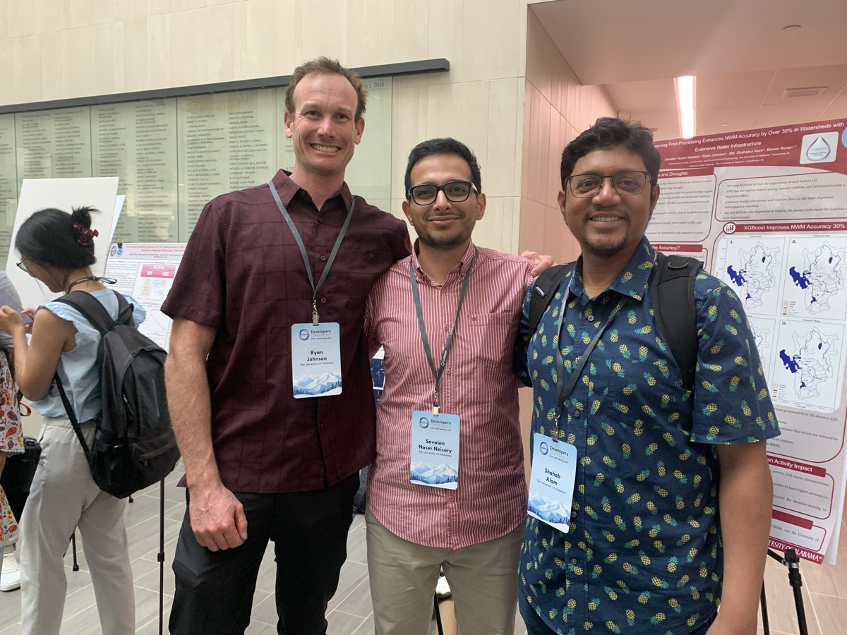 SNeisary's tweet photo. Finally, I presented my poster on "ML Post-Processing Enhances NWM Accuracy by 30% in Watersheds with Extensive Water Infrastructure" at CIROH DevCon, discussing the usage of XGBoost for post-processing NWM data. Thanks to Ryan Johnson, Mohammad Shahabul Alam, and Steve Burian. https://t.co/QhSeyJbcdB