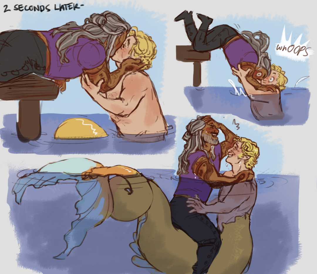 Give your fish a kiss!! 🐙💖🐠

#ofmd #ofmdfanart