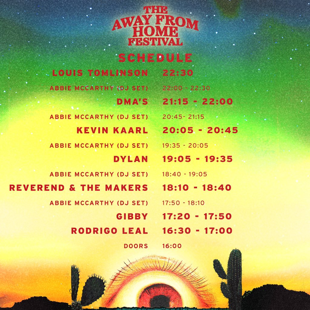 ¡Horarios para Festival Away From Home 2024! #AFH24 ☀️

The Away From Home 2024 Set Times! #AFH24 ☀️