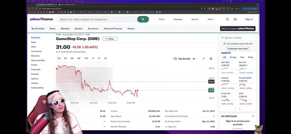 MultiLevelMedia's tweet photo. @Comedyorwat Halted at $31 but chart shows $37.68, happens multiple times during stream https://t.co/o65OcZHQkU