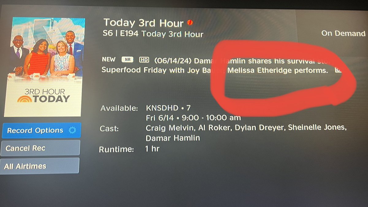 Caryn Maroni (@caryn_maroni) on Twitter photo Set DVR’s <a href="/EtheridgeNation/">#EtheridgeNation</a> : FriJun14th MElissa <a href="/metheridge/">Melissa Etheridge</a> will be performing on <a href="/TODAYshow/">TODAY</a> #3rdHour
<a href="/nbc/">NBC Entertainment</a> 9am PST
🤔 maybe playing #ABurningWomen her Anthem for #ImNotBroken film premiering <a href="/Tribeca/">Tribeca</a> <a href="/BeaconTheatre/">Beacon Theatre</a> that eve Set DVR’s <a href="/EtheridgeNation/">#EtheridgeNation</a> : FriJun14th MElissa <a href="/metheridge/">Melissa Etheridge</a> will be performing on <a href="/TODAYshow/">TODAY</a> #3rdHour
<a href="/nbc/">NBC Entertainment</a> 9am PST
🤔 maybe playing #ABurningWomen her Anthem for #ImNotBroken film premiering <a href="/Tribeca/">Tribeca</a> <a href="/BeaconTheatre/">Beacon Theatre</a> that eve
