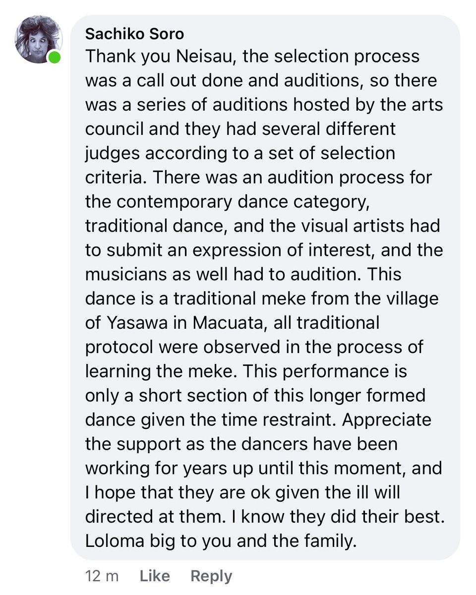 Sachiko Soro the founder of VOU said there was a process and from the looks of it, it was done fairly. Also FYI on the process of tradition protocols followed to perform the meke.