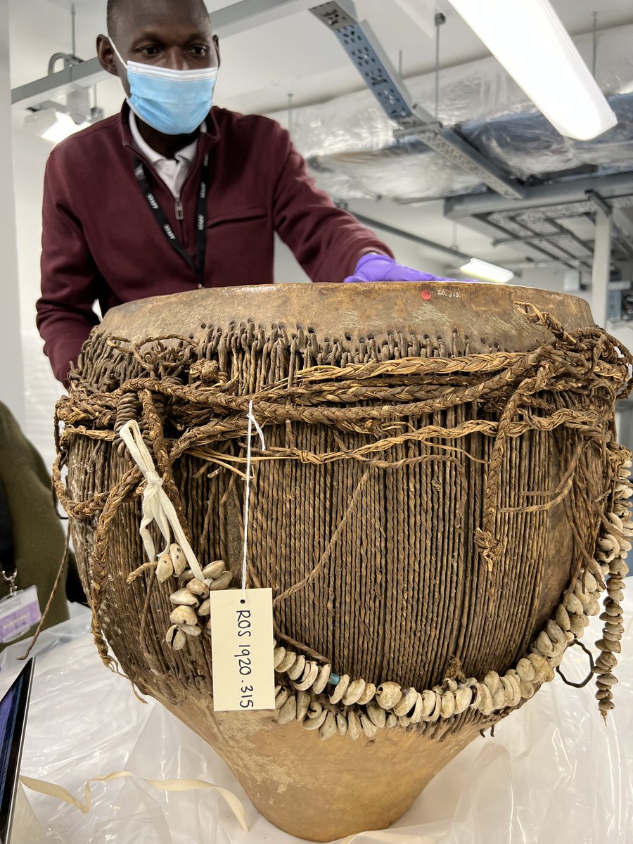 I am delighted to say that today colleagues from <a href="/ugandamuseums/">ugandamuseums</a> &amp; I will be at Entebbe to receive 39 important artifacts that are being returned to Uganda from <a href="/MAACambridge/">Museum of Archaeology and Anthropology</a>.

The objects come from all over Uganda. Among them: a drum from Bunyoro, brought to Cambridge in 1920. 1/