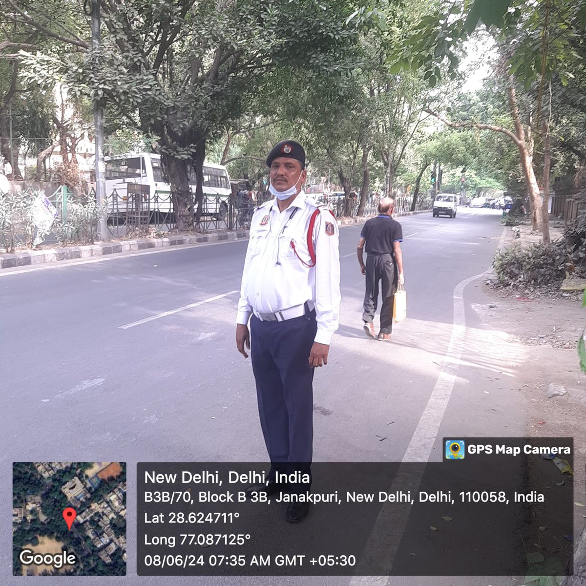 Traffic regulation by staff of Western Range in morning