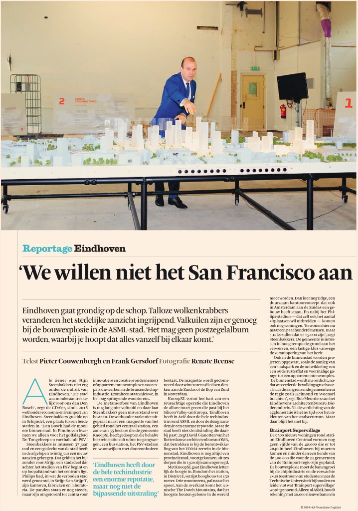 StSteenbakkers's tweet photo. #Eindhoven staat na een eeuw opnieuw aan de vooravond van een schaalsprong. Vandaag in het @FD_Nieuws een reportage over de groei van de stad en de regio @Brainport_ehv, de ontwikkelingen van de afgelopen maanden, de uitdagingen en de toekomst.
https://t.co/2XfUtHpPbK https://t.co/NziZEs26RF