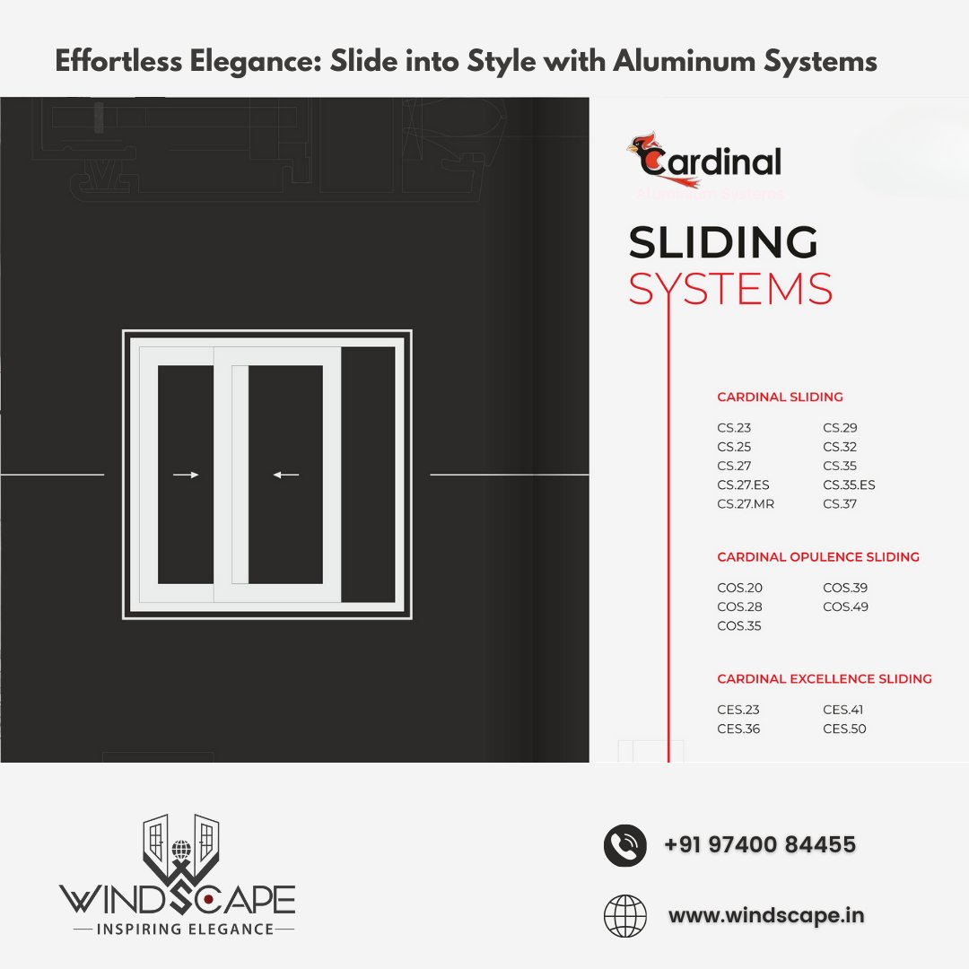 WindscapePvtLtd's tweet photo. Say 'no' to wobbly, leaky windows. Say 'yes' to uPVC!
Effortless Elegance: Slide into Style with Aluminum Systems
https://t.co/pqvEXwDqXL for a free quote!
+91 97400 84455
#upvcwindowsanddoors #windscapepvtltd #sudhakarupvc #cardinalaluminiumsystems https://t.co/AzvTB7UHRC