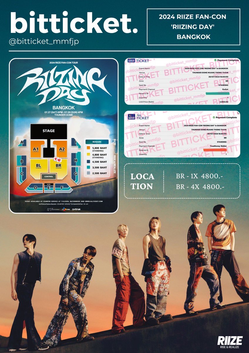 bitticket_mmfjp's tweet photo. ปิดจ๊อบวันนี้ที่งาน #RIIZINGDAY_in_BKK ต้องขอเอ่ยว่าเหนื่อยเราไม่เหนื่อย เมื่อยเราไม่เมื่อย เราเหนื่อยไปเรื่อยๆ!!! ทำเอา #ยัยบิดกดบัตร เครียด หมุนนานสุดๆ แต่ในที่สุดก็ได้บัตรโซน BR มา 2 ใบ 
🩷คิว 4x  1ใบ 
🩷คิว 1xx 1ใบ https://t.co/COBHw1QI4I