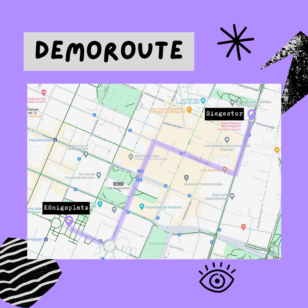 gegenrechts_muc's tweet photo. Wir sind bereit! Hier seht ihr nochmal auf welcher Route wir gemeinsam mächtig Lärm gegen Rechts machen können.
📢 HEUTE ab 14:00 Uhr am Siegestor 📢
#DeineStimmeGegenRechts #LautSeinGegenRechts #muc0806 #tdgr #kreuzeohnehaken #GemeinsamGegenRechts #DemokratieVerteidigen https://t.co/JqUJZg3DM3