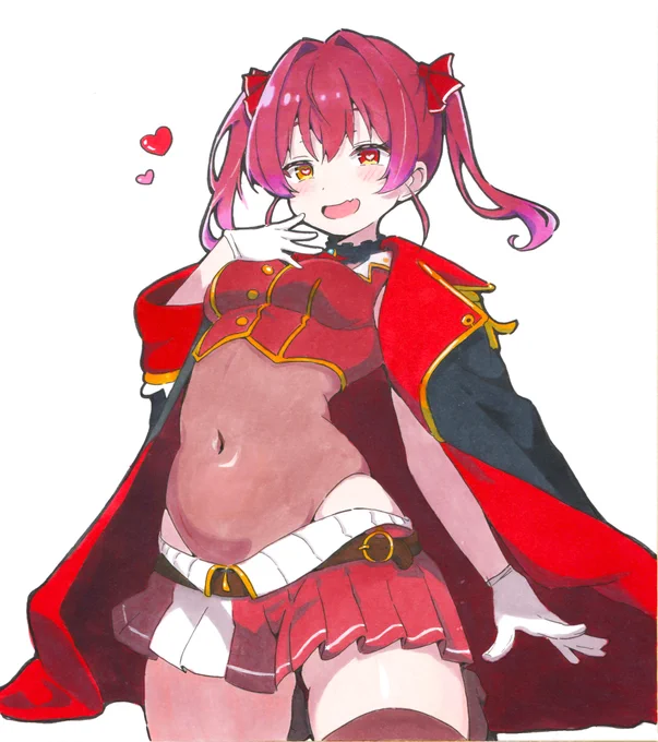 リクエスト頂いた はぁぁんなせんちょー色紙にコピックで描きました#マリンのお宝 #アナログイラスト 