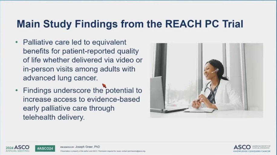 jillfeldman4's tweet image. Reflection #4 #ASCO24: Bottom line - Early integration of palliative care improves QOL AND SURVIVAL! 

IMO this study is one of the most important studies ever! Dr. Joseph Greer &amp;amp; Dr. Jennifer Temel shared data from this simple but very meaningful study showing that #telehealth…