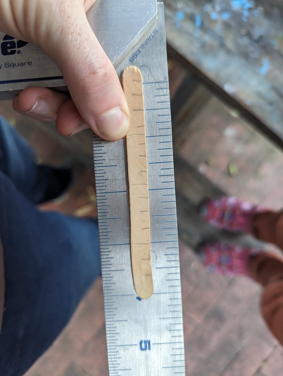 CJHandmer's tweet image. My 5 year old just drew a ruler scale from memory. Then we got the square to check. As a dad, should I be worried?