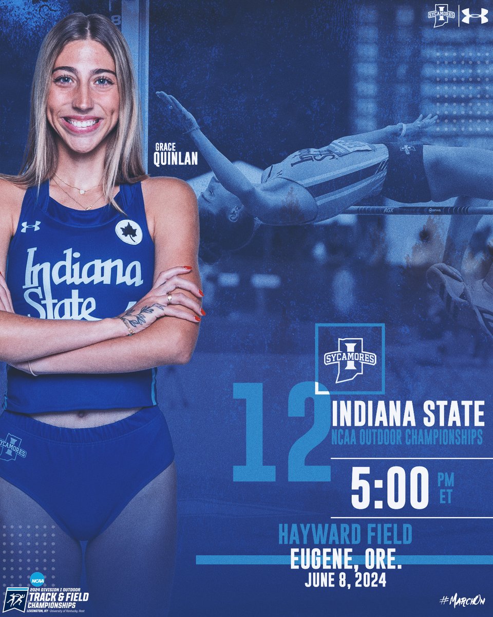 Championship Saturday for Grace Quinlan in the high jump! 🏆

🆚 NCAA Outdoor National Championships
📍 Eugene, Ore.
⏰ 5 p.m.
🏟 Hayward Field
📺 tinyurl.com/bdfw26r6 (main stream)
📺 tinyurl.com/mwbjdhpn (HJ stream)
📊 tinyurl.com/mryrxv9v

#MarchOn | #StayRooted