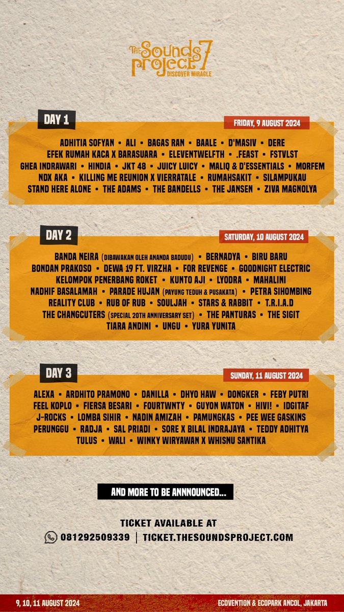 Ozzers! 𝗧𝗛𝗘 𝗣𝗛𝗔𝗦𝗘 𝟰 𝗟𝗜𝗡𝗘𝗨𝗣𝗦 𝗢𝗙 <a href="/soundsproject_/">The Sounds Project</a> 𝗜𝗦 𝗡𝗢𝗪 𝗛𝗘𝗥𝗘!

This year, The Sounds Project returns with an even more exciting lineup. Over 70 top artists will rock the stage for 3 amazing days.

Don't miss out ‼️