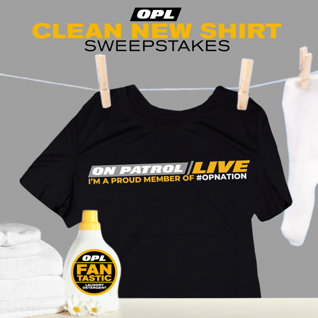 OfficialOPLive's tweet photo. #OPNation, there is still time to enter the “Clean New Shirt” sweepstakes for your chance to win our newest OPL T-Shirt (size L). 
To enter, respond to this message and include these must-use hashtags:  #OPLive #REELZ #CleanNewShirt #Giveaway then complete the entry form at https://t.co/GQJi45kruS. Entries close tonight at 11:59 ET. If you miss tonight’s entry time, watch for another chance tomorrow. Complete rules at https://t.co/FJRUhZXE9Z.