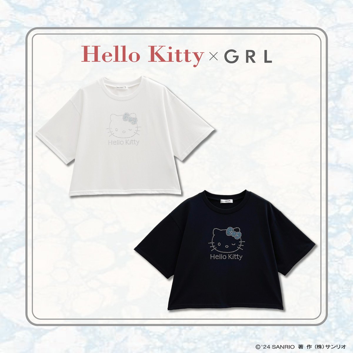 GRLから #ハローキティ のラインストーンTシャツが登場♪キラキラの
