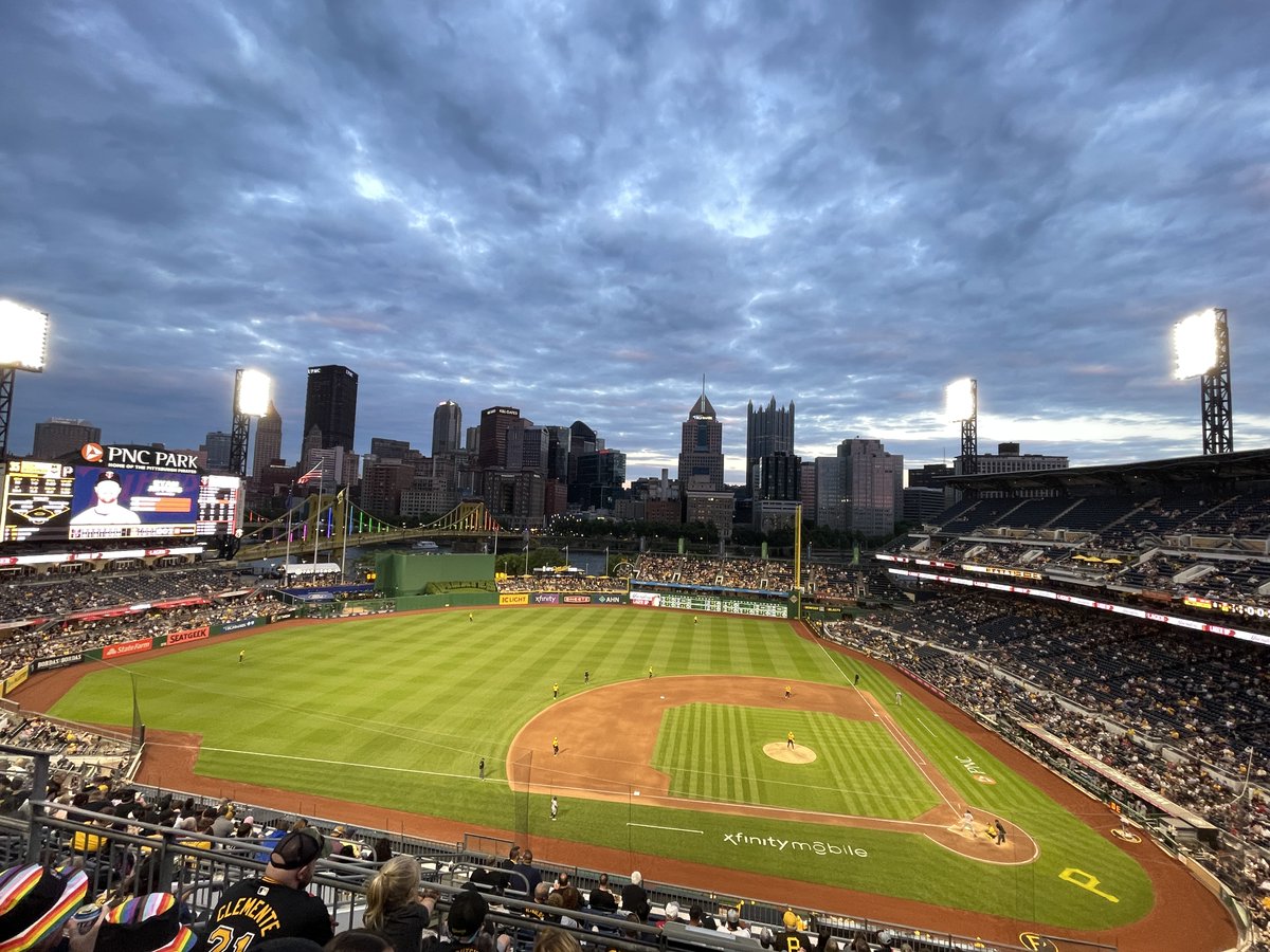 stevepincus's tweet photo. Beautiful evening for a ballgame at PNC Park, but certainly not the result I was hoping for from the ⁦@Twins⁩.  A highlight was running into ⁦Jimmy Lonetti at the ballpark ⁦@DJGloveRepair⁩! https://t.co/Nc7bJQEBvk