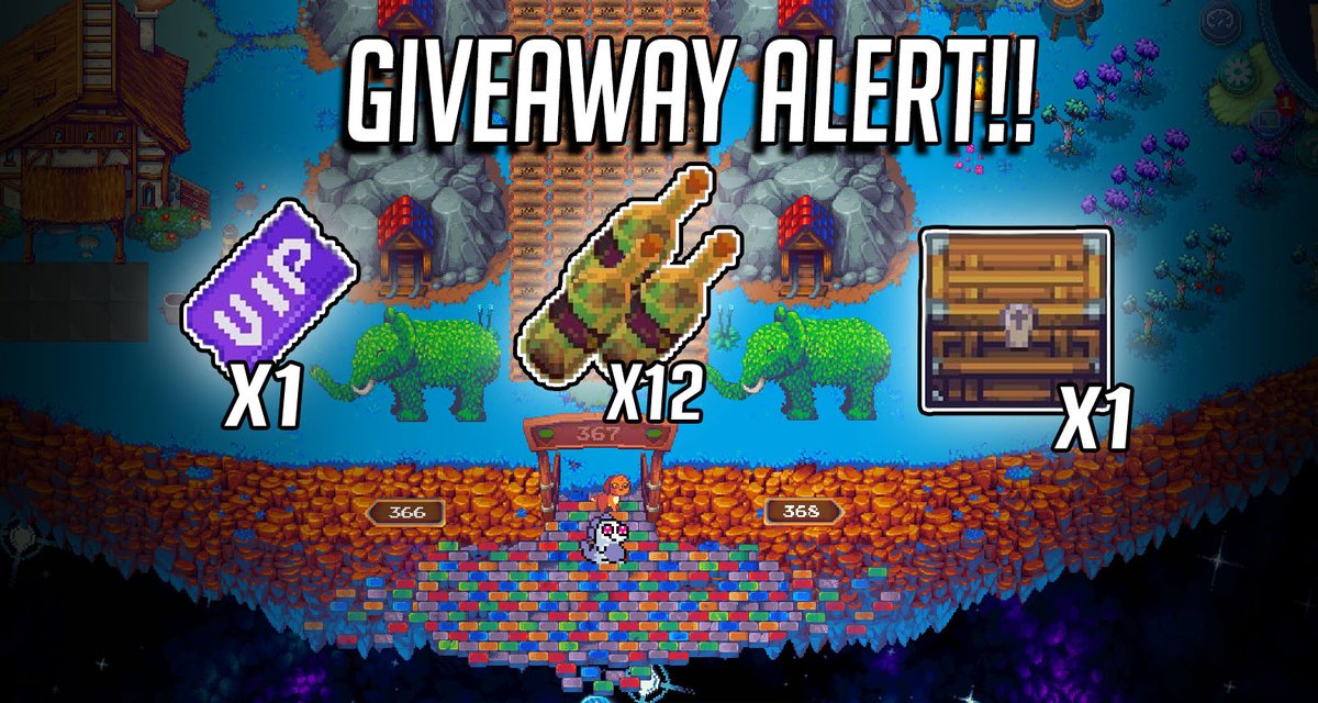 🚨GIVEAWAY ALERT 🚨

To celebrate my Pixel CC role in <a href="/pixels_online/">Pixels</a>  i will be giving away.

1 VIP ticket 3 mos
12 bottles of butterbrew
1  Storage Chest

Visit land 367 &amp; post a SS
🟦Follow <a href="/ResbakkGaming/">Resbakk YGG</a> 
🔁 Repost &amp; Like post
tag 2 friends

WINNERS in 48hrs

#PixelsVIP

1/2