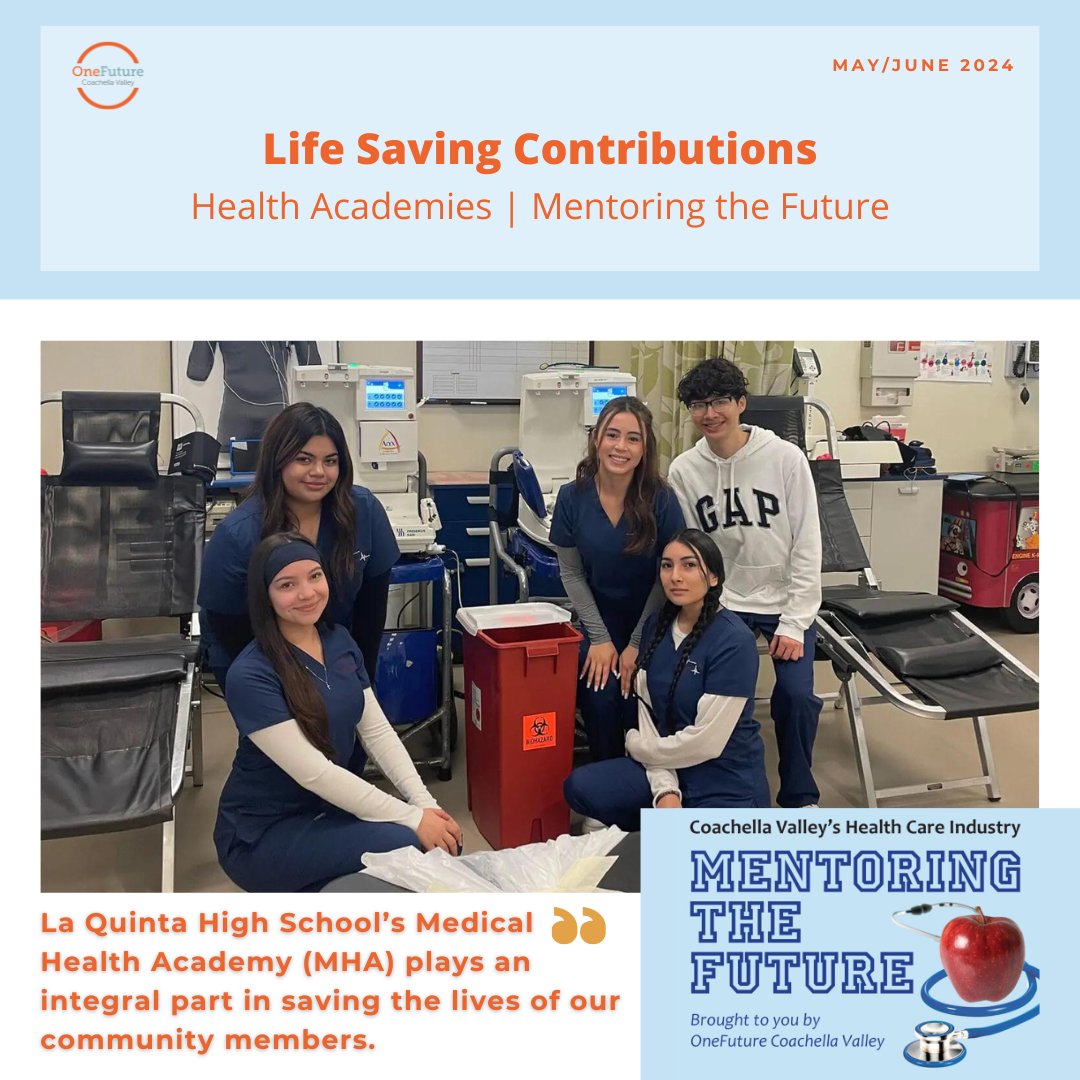 #DidYouKnow OneFuture Coachella Valley has a column with <a href="/DesertHealth/">Lauren Del Sarto</a> News, 'Mentoring the Future,' which focuses on how local high school academies are preparing for our next generation workforce. 🍎🩺 Visit deserthealthnews.com/story/life-sav… to check out the latest issue!
<a href="/DesertSandsUSD/">Desert Sands USD</a>