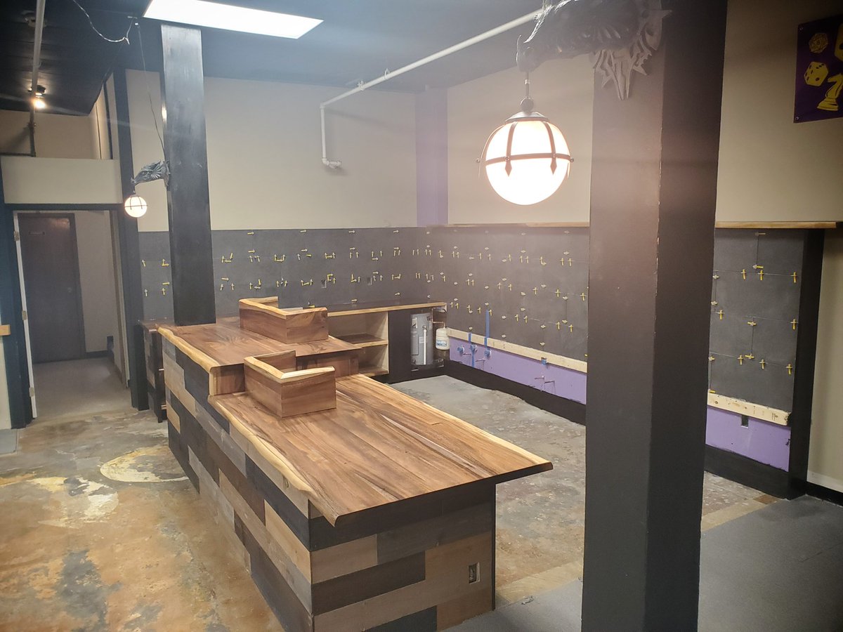 GameMastersPGH's tweet photo. The Coffee/snack bar is moving right along. If you’ve been in the store you’ve seen the progesss but those who haven’t had the chance to stop can check it out here. https://t.co/i0WdtolY6h