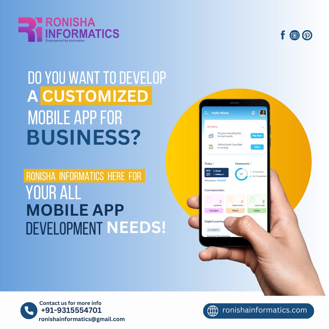Ronishainfo's tweet photo. If you're looking for a mobile app development expert, you've come to the right place! We know how to create custom apps that will make your business stand out. Contact us today to get started: https://t.co/bSAcUDRXIX #appdevelopmentcompany #mobileappdevelopment #mobileappdevelo https://t.co/dLT2baGXad