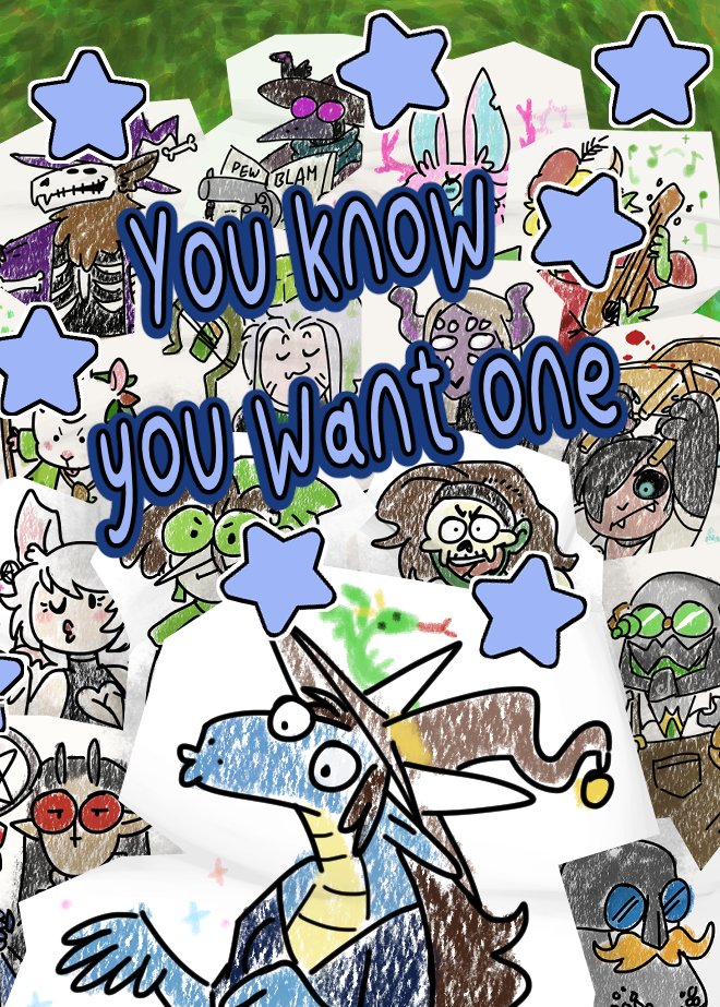 So ahh.. the buffer between paychecks is getting smaller than I'd like so WHO WANTS SILLY LITTLE ART? 

I'm offering do to some paper pals, surprise jars and artfight energy art in exchange for your wallets. 

Find a form to fill out here! artistree.io/ladyofthedrago…