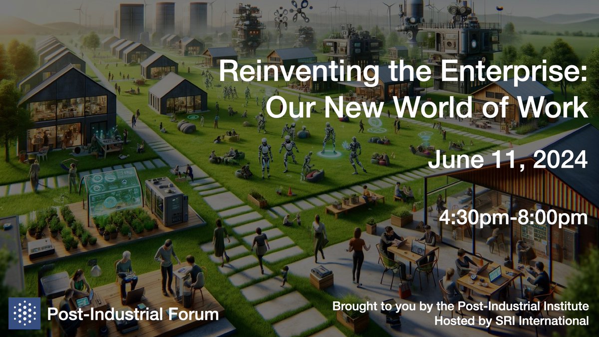 postindinst's tweet image. This month we are celebrating the 20th anniversary of the Post-Industrial Institute and the 5th of our Post-Industrial Forum. Join us in Menlo Park on Tuesday to explore how decentralization and AI are leading to a Reinvention of the Enterprise.
tinyurl.com/PII20th