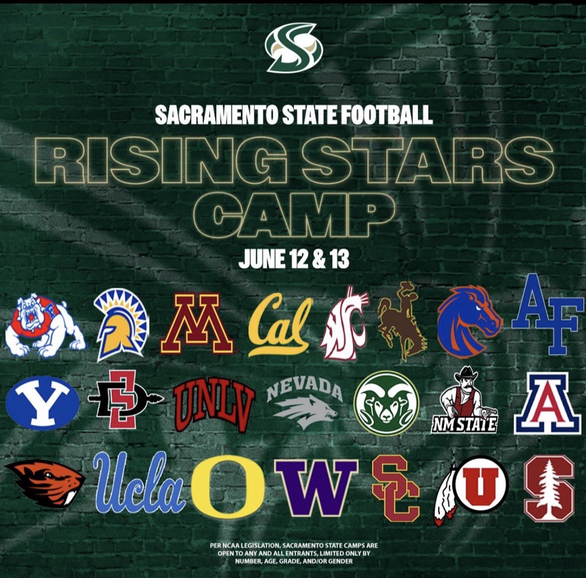 I will be at the Sac State camp June 12th