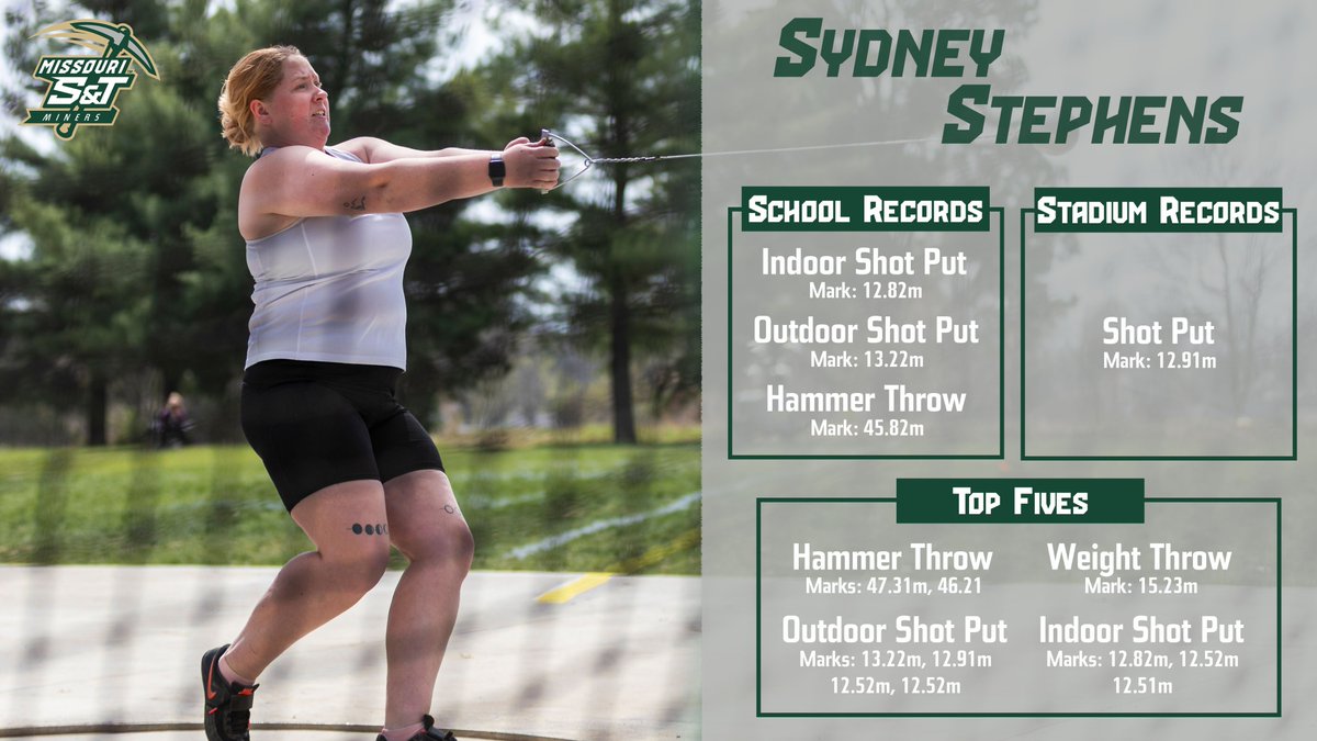 CAREER SPOTLIGHT: Sydney Stephens leaves S&amp;T with three school records and multiple top five marks, many of which came during the 2024 season. #minerpride