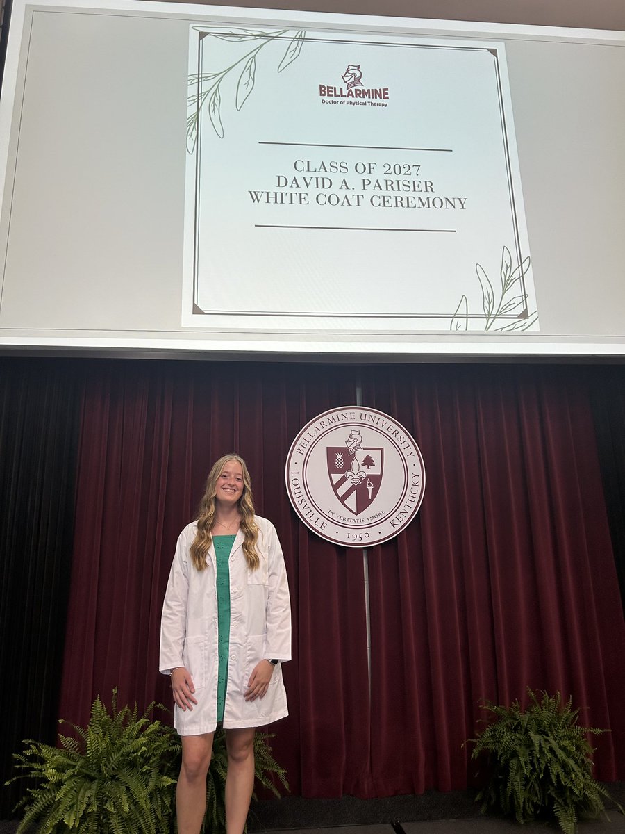 GerthDrew's tweet photo. Great day today in Louisville for Hailee’s dpt white coat ceremony at Bellarmine. #chasingdreams #prouddad https://t.co/lbwjcqy22r