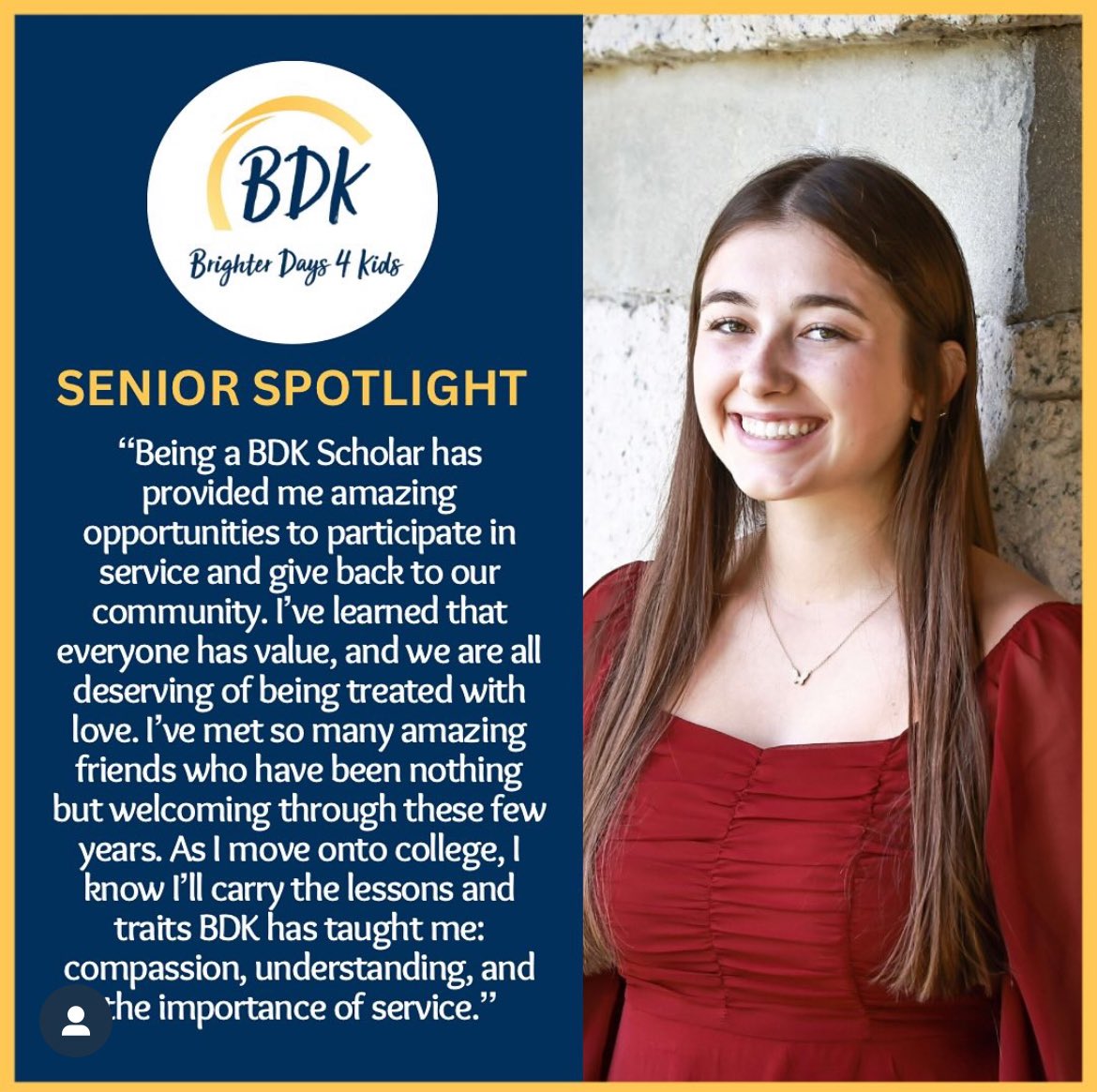 TheBDKFund's tweet photo. Senior Spotlight #7! Congrats to Seton grad, LuLu as she heads to XU for Primary Ed! Active in Volleyball, NHS, seton-Elder Performing Arts, Government, Campus Ministry, Lulu also won Seton’s Alumnae Spirit Award! Congrats &amp; SHINE on LuLu! #XU #Graduation2024 #primaryeducation https://t.co/KRaa7FRMcB
