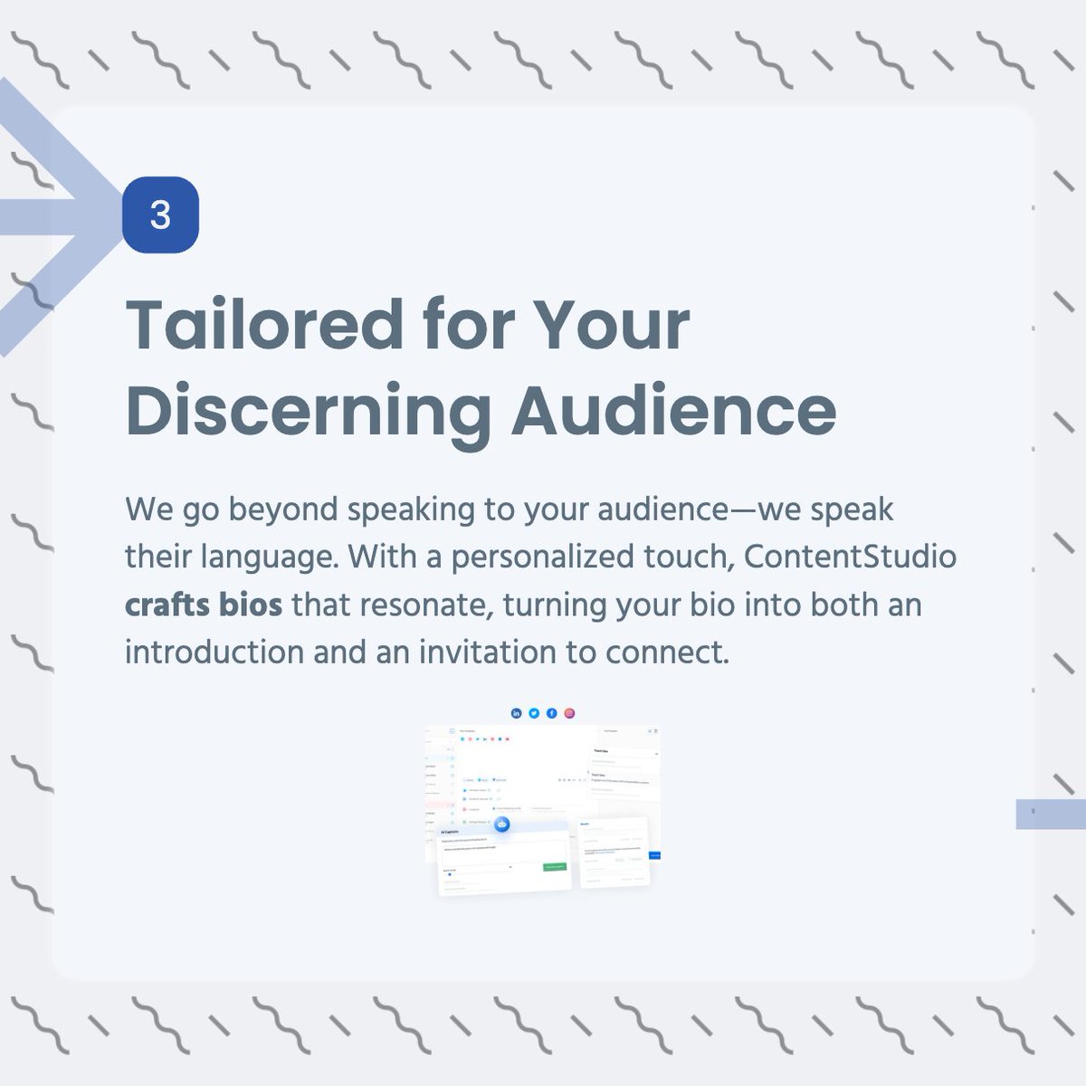 ContentStudioio's tweet image. Struggling to craft the perfect Instagram bio? 

Let our Instagram Bio Generator tool do the work for you! ✨ 

Try it now and make your profile stand out. 💙

#InstagramBio #InstagramTools #ContentStudio