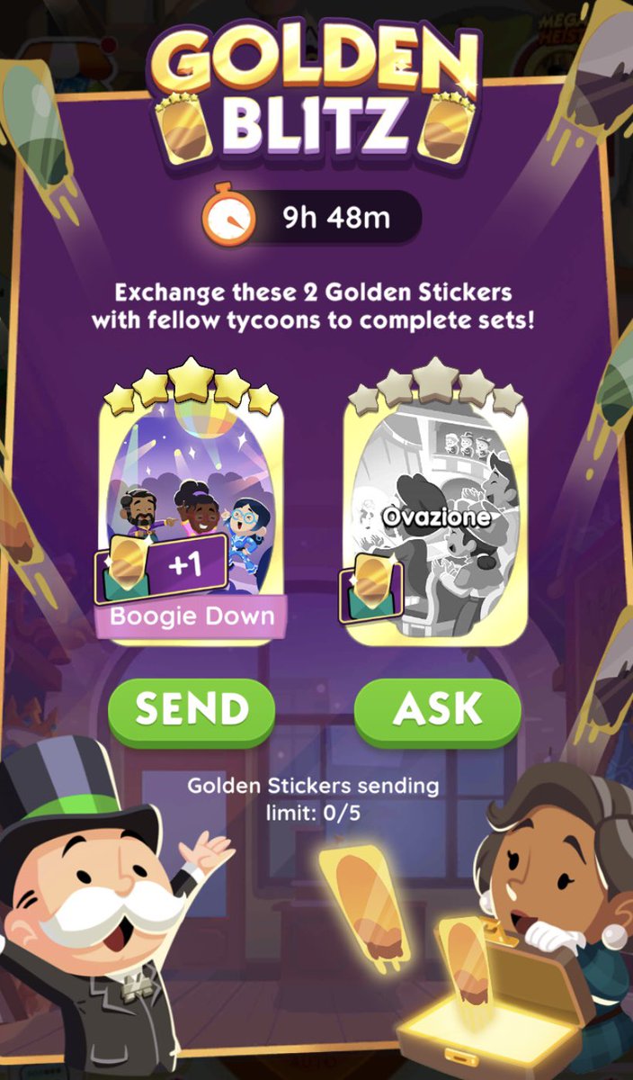 cosmicdanii's tweet image. tradee golden blitz boogie down ovazione #MonopolyGo #MonopolyGoTrade