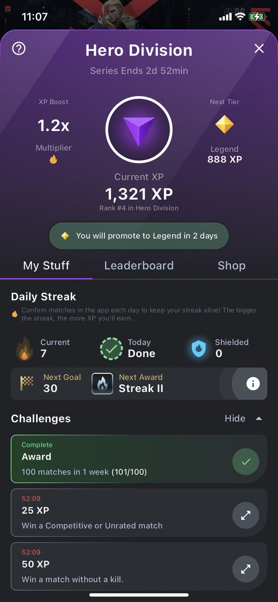 QuippersFoSho's tweet photo. @VALORANT @trackernetwork I have officially completed a challenge on Tracker Network for Valorant that required me to play 100 games in a week. I have officially finally finished it on day 4. This has been quite the experience for me and have met a ton of great people. Love 2 all https://t.co/a2R8rwjNcL