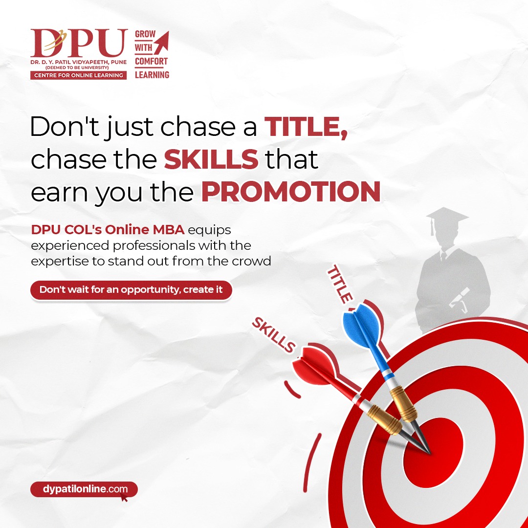 dpu_col's tweet image. Titles may be appealing, but the skills truly pave the path to success. With DPU COL&apos;s Online MBA, seasoned professionals gain the edge they need to shine. 

Visit - dypatilonline.com
call - 917971845439 

#DPUCOL #DPUOnline #ComfortLearning   #onlinelearning #onlinemba