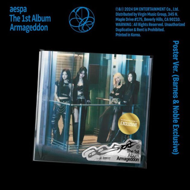 aespapcs's tweet image. *UPDATED* 🖤 [USA Release] 
Armageddon aespa 에스파 
아마겟돈 미국 앨범

🇺🇸 Barnes &amp;amp; Noble Exclusive 
반스노블 B&amp;amp;N (Poster ver.) 

‼️NEW COVER