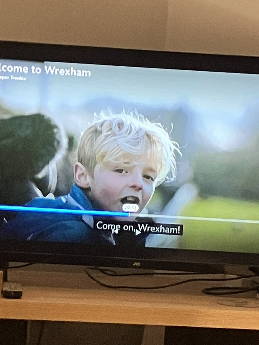 Sweet_Carrie007's tweet photo. @WrexhamAFCWomen Max and his friends cheering on the women on the documentary ❤️ we can’t wait for September again at the Rock! ❤️ 🪨 https://t.co/gSU4bp4RH6