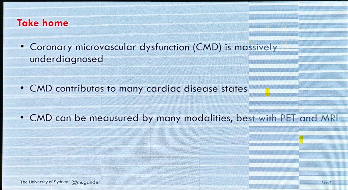 <a href="/mugander/">Martin Ugander</a> presenting on imaging for Coronary Microvascular Dysfunction
🫀 CMR &amp;PET best for CMD diagnosis
🫀need to use imaging because CFT not available everywhere
🫀 In Australia need to expand coverage to get Dx and start Tx

#PDHeart2024 <a href="/InocaInternati1/">INOCA INTERNATIONAL</a> <a href="/RMankadMD/">Rekha Mankad, MD</a>