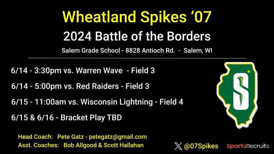 Wheatland Spikes Premier 18u (@spikes18uprem) on Twitter photo Back on the field to compete next weekend. Looking foward to the competition in Wisconsin! <a href="/WheatlandSpikes/">Wheatland Spikes Softball</a> Back on the field to compete next weekend. Looking foward to the competition in Wisconsin! <a href="/WheatlandSpikes/">Wheatland Spikes Softball</a>