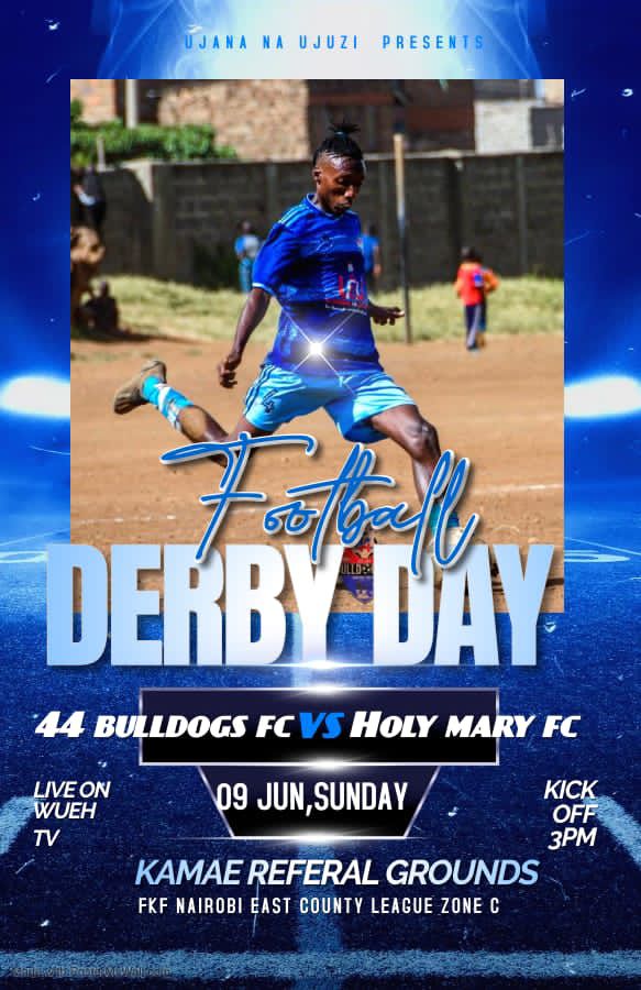 44BulldogsFC's tweet photo. Oh my Goodness; it's HOLY MARY Fc. KAMAE REFERRAL kutawaka Sunday as from 11:30Am DOBA itakuwa juu waiting for Kick Off.... 

Thank You @UUjuzi 
#44BullDogsFC #HolyMary #WueehTV https://t.co/jpeQ3YM6GG