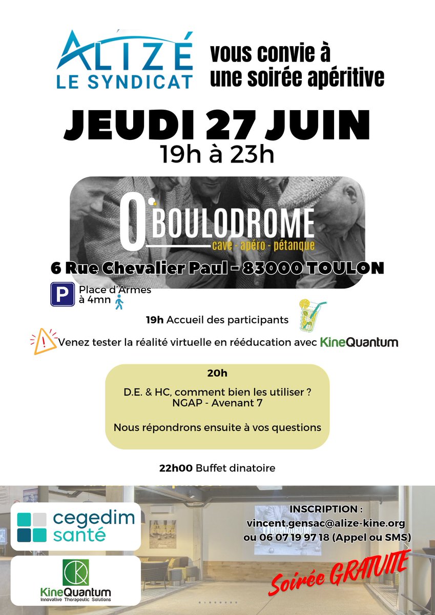 Gensac Vincent (@gensacv) on Twitter photo #teamkine Réservez votre soirée le 2️⃣7️⃣ juin et RDV O'Boulodrome #Toulon (à côté de la place de l'équerre) pour une top 🥳🍺🍕🍨 
#DE #HC #Avenant7
Inscription 🔽 forms.gle/CQRvTfAHabjEJ6… #teamkine Réservez votre soirée le 2️⃣7️⃣ juin et RDV O'Boulodrome #Toulon (à côté de la place de l'équerre) pour une top 🥳🍺🍕🍨 
#DE #HC #Avenant7
Inscription 🔽 forms.gle/CQRvTfAHabjEJ6…