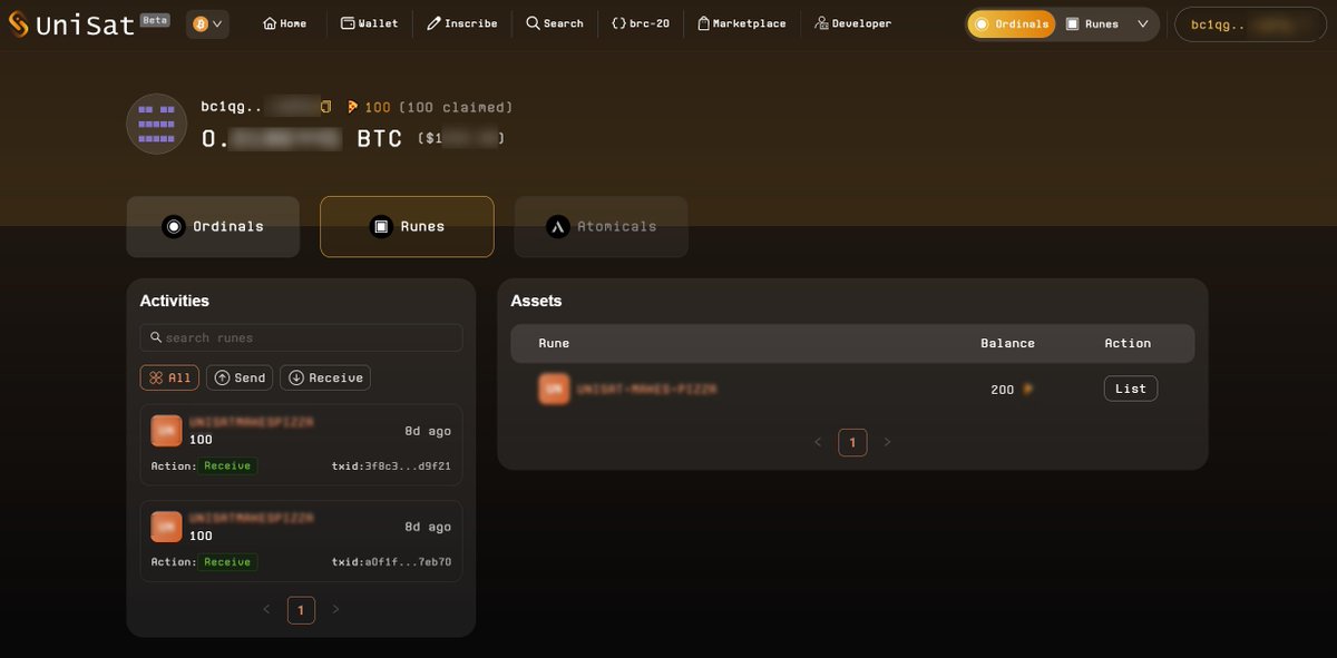 unisat_wallet's tweet photo. 🚀 We've updated our profile page UI for a clearer view of your assets!

🔸New #Runes display section
🔸Activities indicator added to Runes section for better tracking

Stay tuned for more updates and enhancements!🌟 https://t.co/o6p7zhZZsy