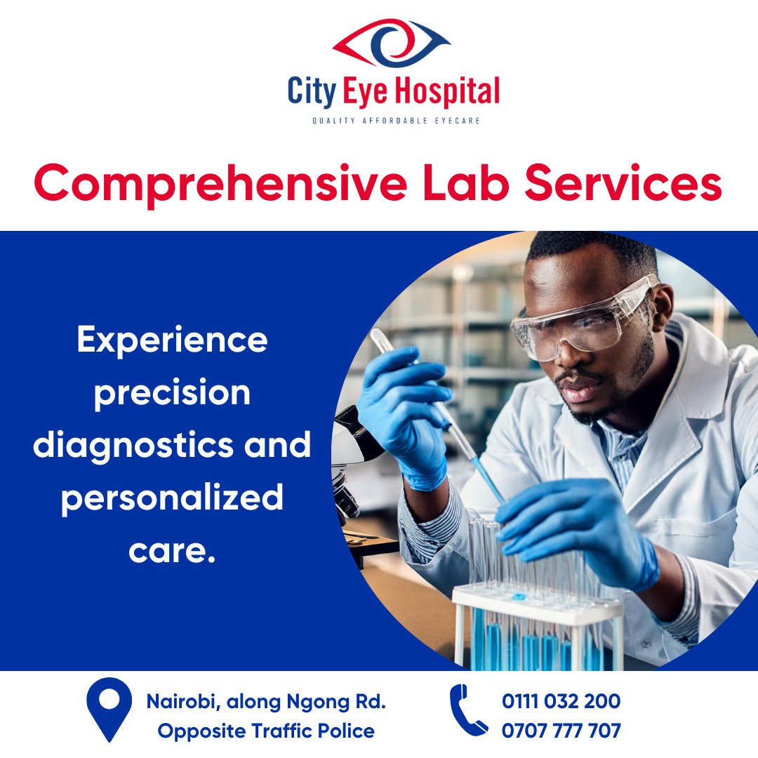 cityeyehospital's tweet image. We offer a wide range of diagnostic services: Blood analysis, evaluation of organ function, stool samples, and many more. Visit us today for accurate analysis.

#labservices #laboratoryservices #healthcare #eyecare #eyehealth #cityeyehospital