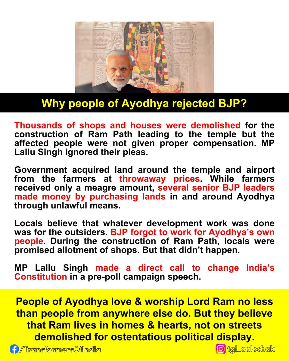 TheSourDevani's tweet photo. Shame on Bhakts &amp; IT cell for starting a smear campaign against the people of Ayodhya #Result2024 #LokSabhaElectionResults #Election2024Result #Election2024Results #Elections2024Result #Elections2024Results #FaizabadConstituency #Faizabad #AyodhyaRamMandir #BJPAyodhya #Result2024 https://t.co/77y5up2fRI