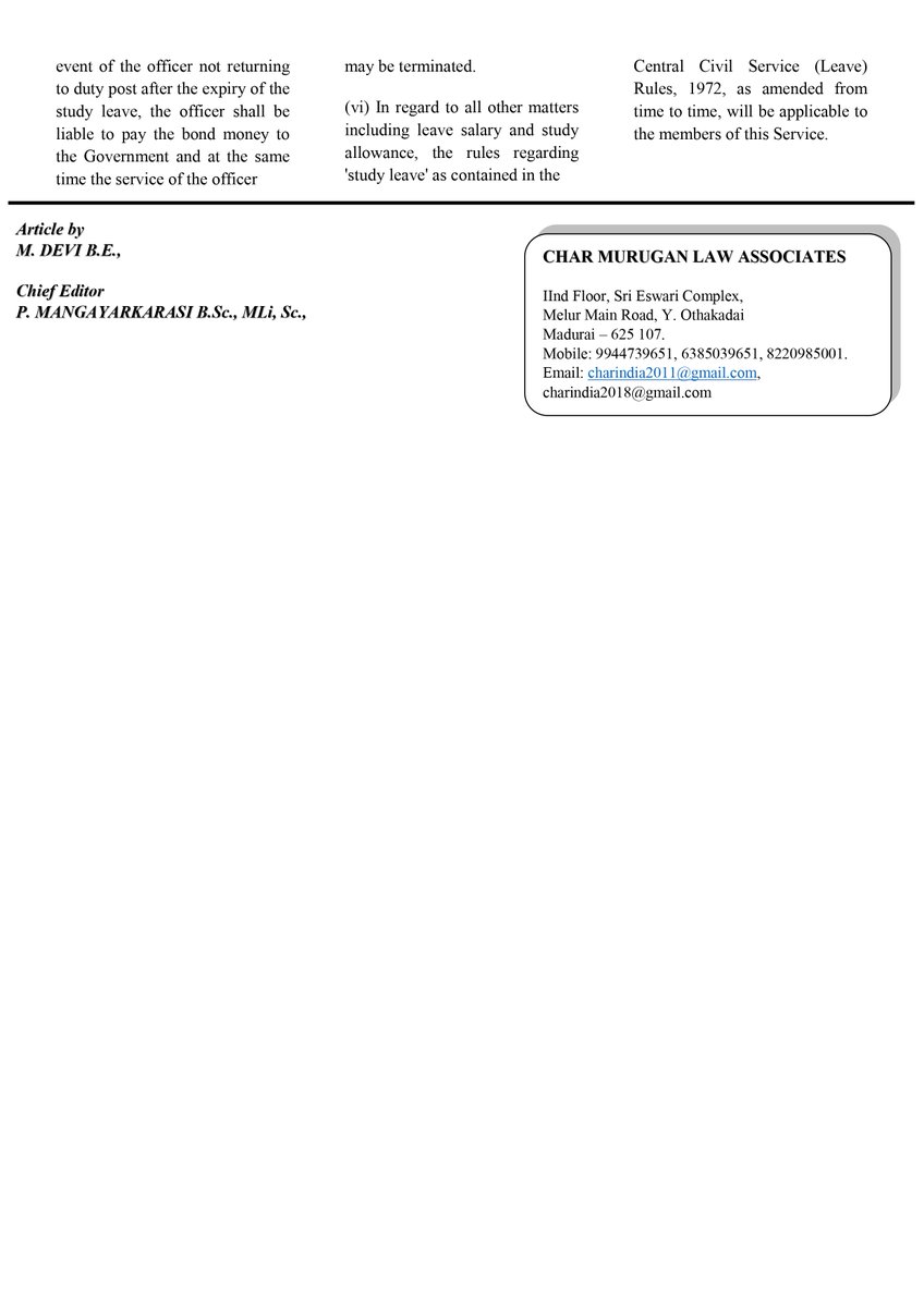 law_murugan's tweet image. THINK LEGAL NEWSLETTER (CONTINUE)
SERVICE RULES OF DRDO
#developmentresearch | #developmentservice | #drdo | #charmuruganlawassociates |