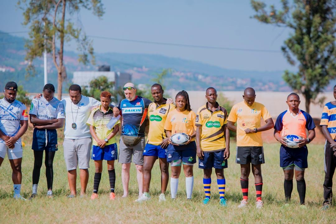 RugbyRwanda's tweet photo. Today, 16 teams, including 10 for men’s and 6 for women’s, participated in the #Kwibuka30 Genocide against the Tutsis Memorial International Rugby 7s Tournament. 

Is taking place at the #CampKigali School playground marked by the Minute of silence to pay tribute to the Victims. https://t.co/Slb0DvhaXN