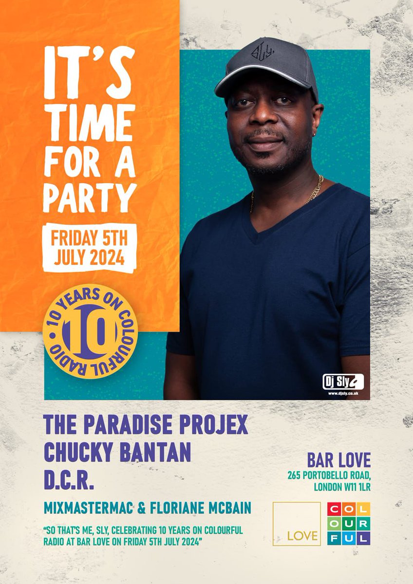 ParadiseProjex's tweet image. 🖤🤍💜 Excited to announce we are performing exclusive tracks from our upcoming album at DJ Sly&apos;s  Colourful Radio 10th Year Anniversary Party 🎶

Friday 5th July 2024, 7pm to Midnight at Bar Love, 265 Portobello Road, London W11 1LR. 🍸🍷🍻 🖤🤍💜