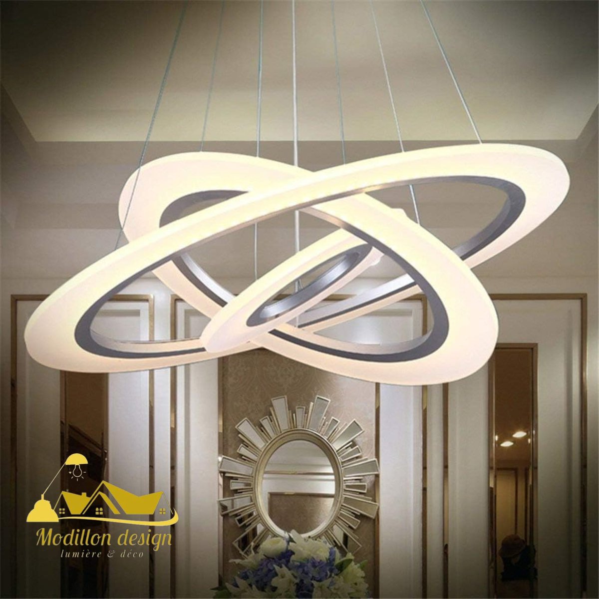 modillondesign's tweet image. Transformez votre intérieur avec le #LustreLED AL-D-8109 de Modillon Design. Un trio d&apos;anneaux lumineux pour une ambiance moderne et éco-responsable. ✨🏠 #DesignModerne #EclairageEco #DécoIntérieure