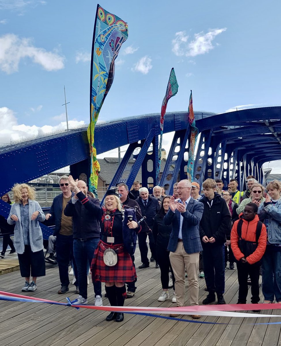 Save Our Shore, Leith (@sosleith) on Twitter photo Worth the wait! After a long restoration, the Victoria Swing Bridge officially reopened this morning with a new #community flag depicting ‘#Leith #Future’ + a piped procession led by #Scotland’s National Piper.
<a href="/forthports/">Forth Ports</a> <a href="/CitadelYCLeith/">CitadelYouthCentre</a> Worth the wait! After a long restoration, the Victoria Swing Bridge officially reopened this morning with a new #community flag depicting ‘#Leith #Future’ + a piped procession led by #Scotland’s National Piper.
<a href="/forthports/">Forth Ports</a> <a href="/CitadelYCLeith/">CitadelYouthCentre</a>